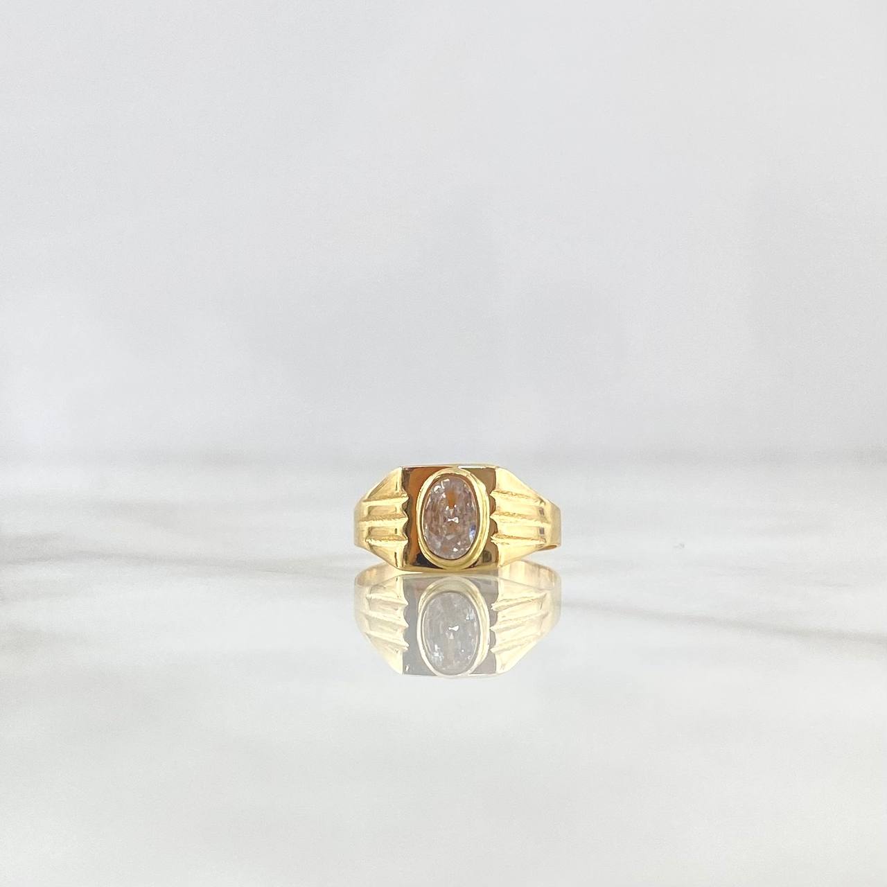 Anillo Clasico 1.15gr / T3 / Circon Blanco Oro Amarillo