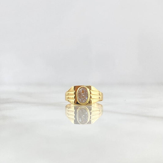 Anillo Clasico 1.15gr / T3 / Circon Blanco Oro Amarillo