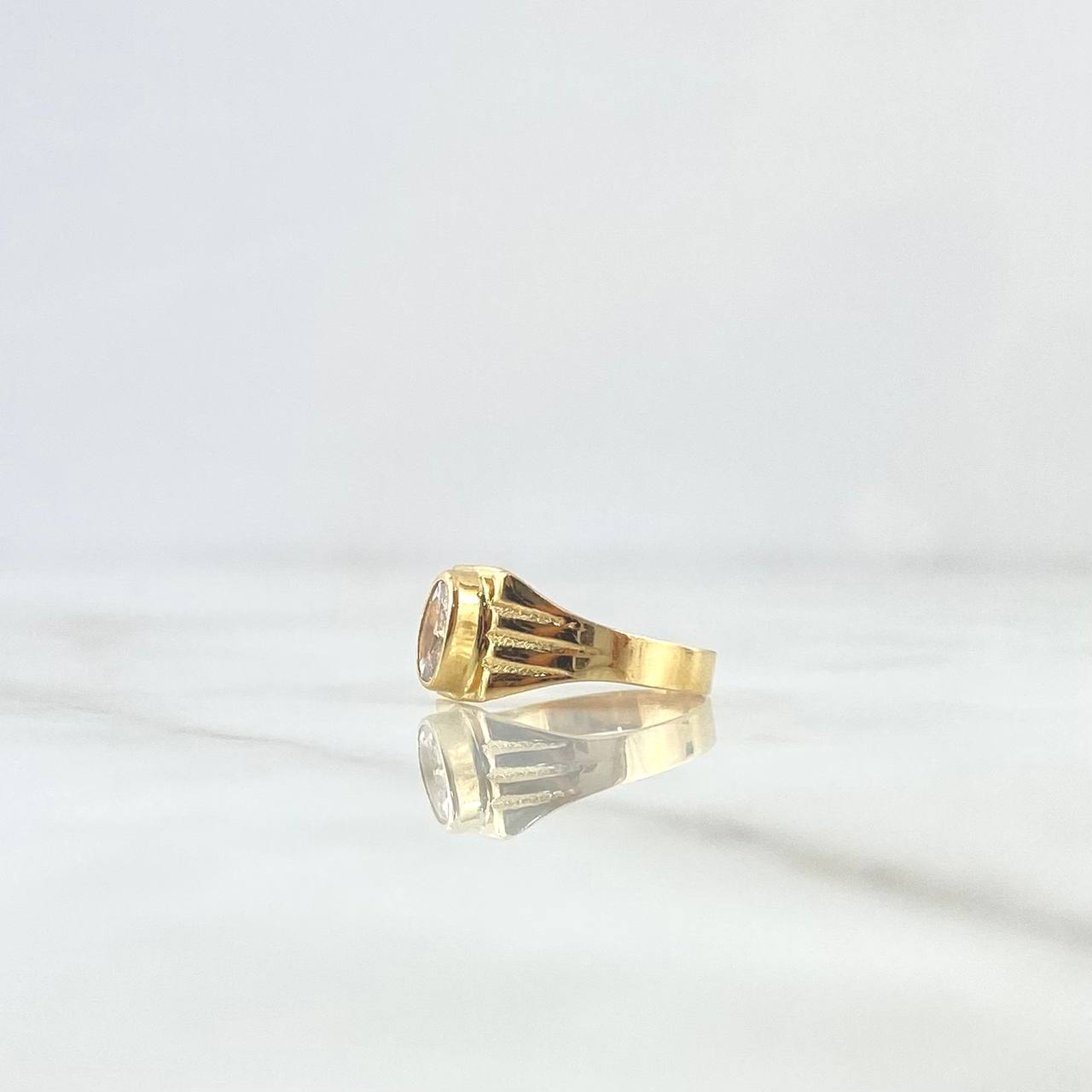 Anillo Clasico 1.15gr / T3 / Circon Blanco Oro Amarillo