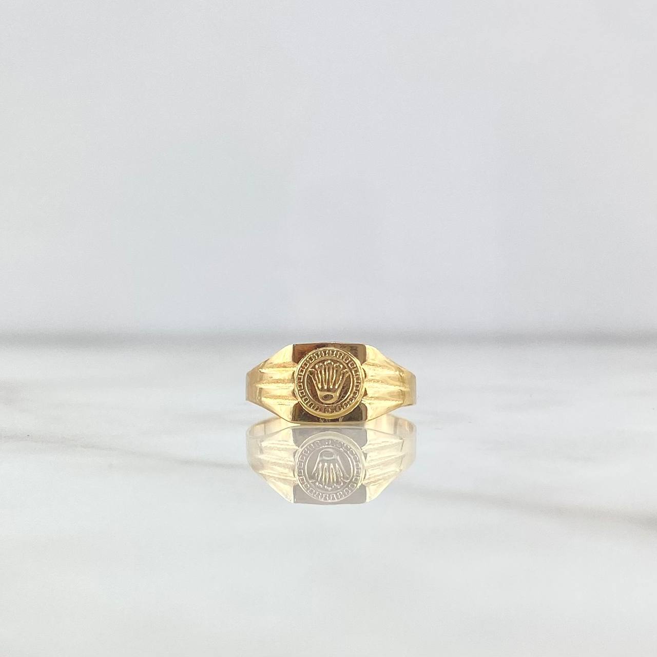 Anillo Corona 1.5gr / T4 / Sello Liso Oro Amarillo