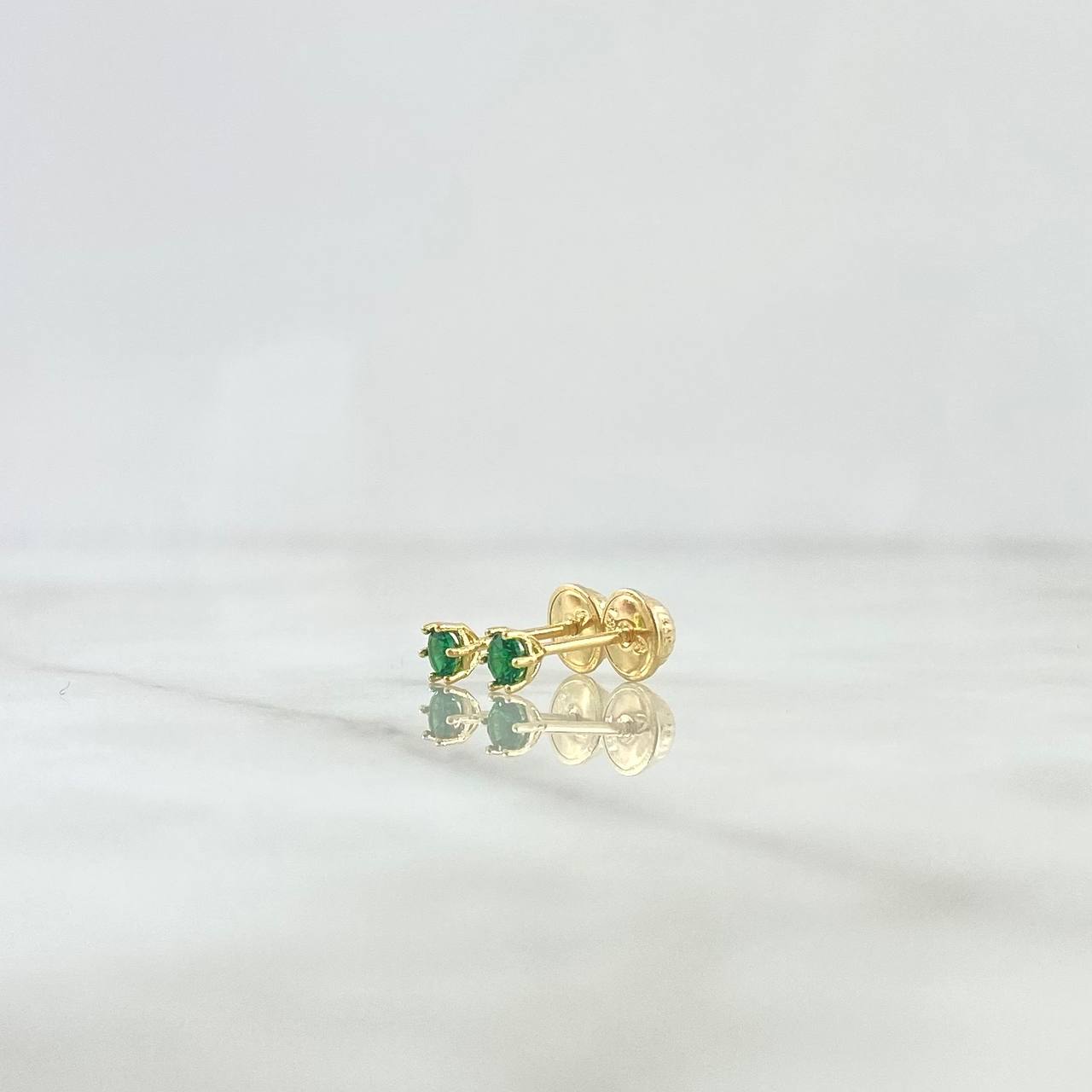 Topos Seis Garras 0.6gr / 3.5mm Circon Verde Oro Amarillo ©