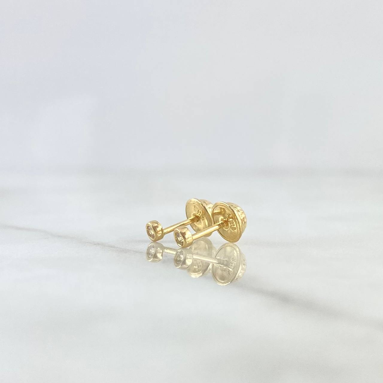 Topos  Bisel  0.6gr / 4mm Circon Blanco Oro Amarillo 18K