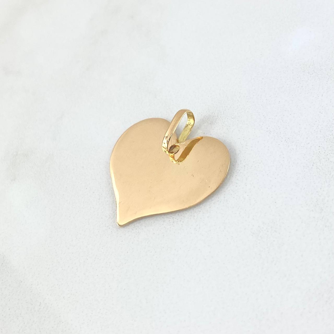 Dije Placa Corazón 2.1gr / 2.3cm / Lisa Oro Amarillo