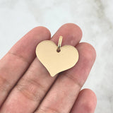 Dije Placa Corazón 2.1gr / 2.3cm / Lisa Oro Amarillo