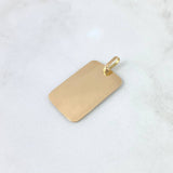 Dije Placa Cuadrada 2.65gr / 3.2cm / Lisa Oro Amarillo