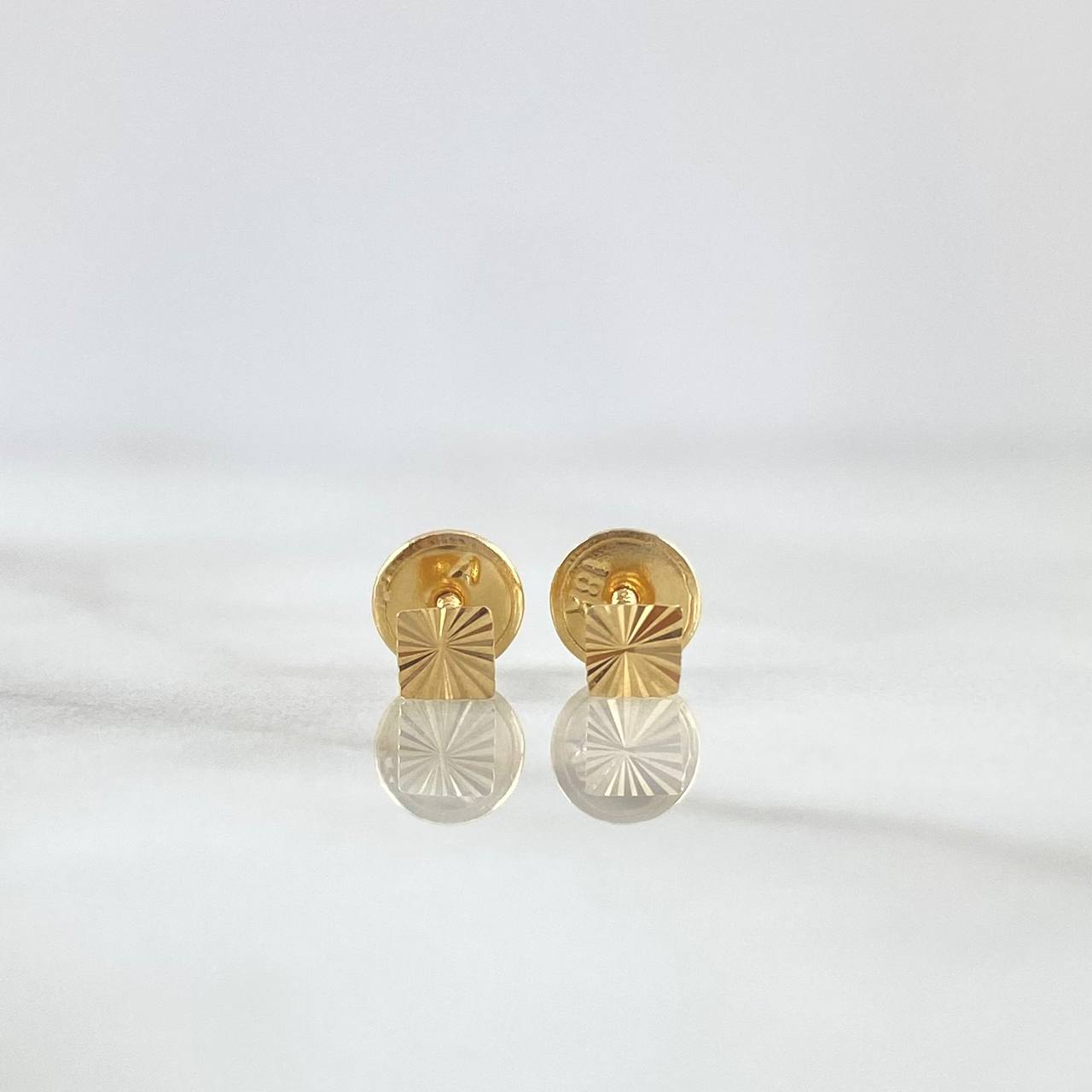 Topos Cuadrado 0.4gr / 3.5mm Diamantado Oro Amarillo ©