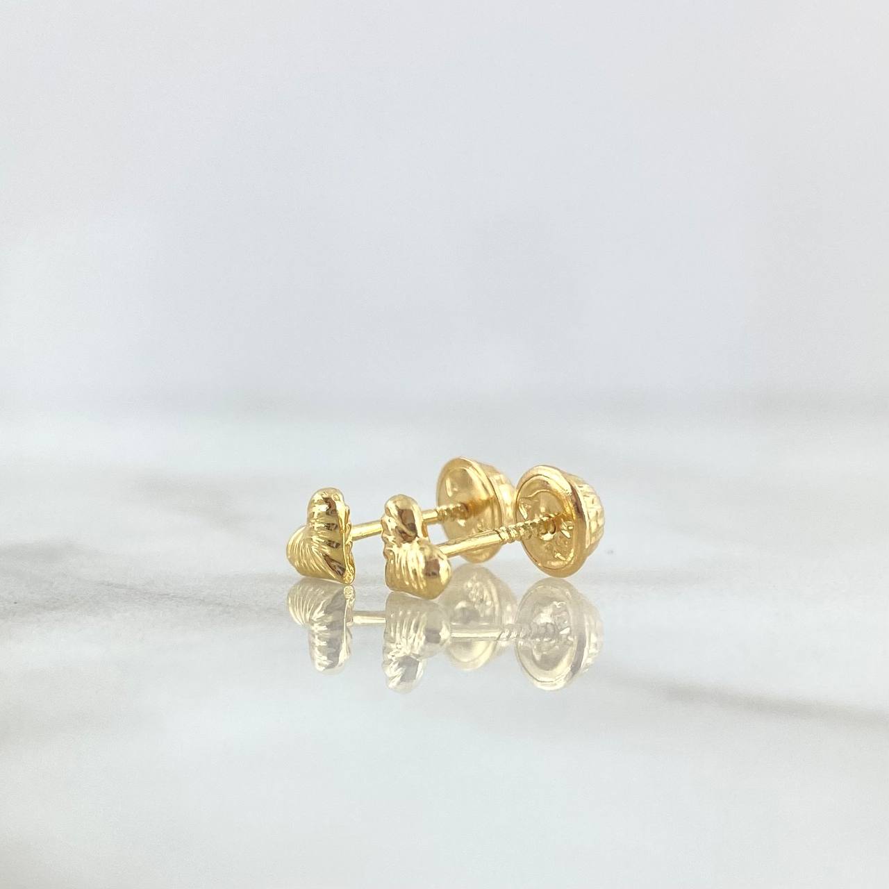 Topos Corazón Rayado 0.5gr / 4.5mm Oro Amarillo *