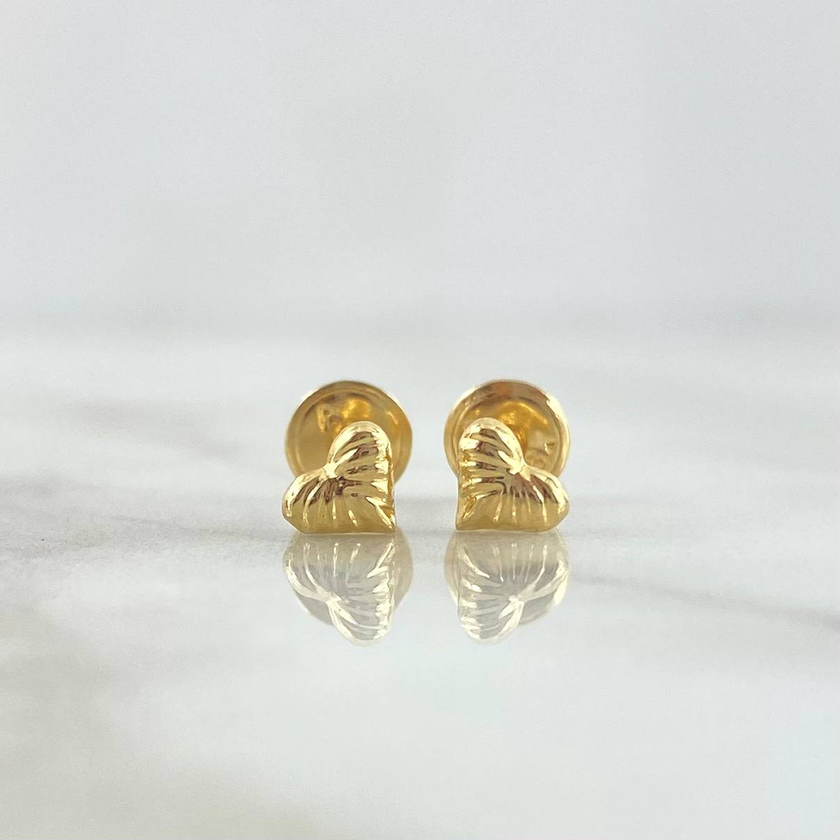 Topos Corazón Rayado 0.5gr / 4.5mm Oro Amarillo *