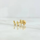 Topos Corazón Parcial 0.6gr / 4.5mm Circon Blanco Oro Amarillo *