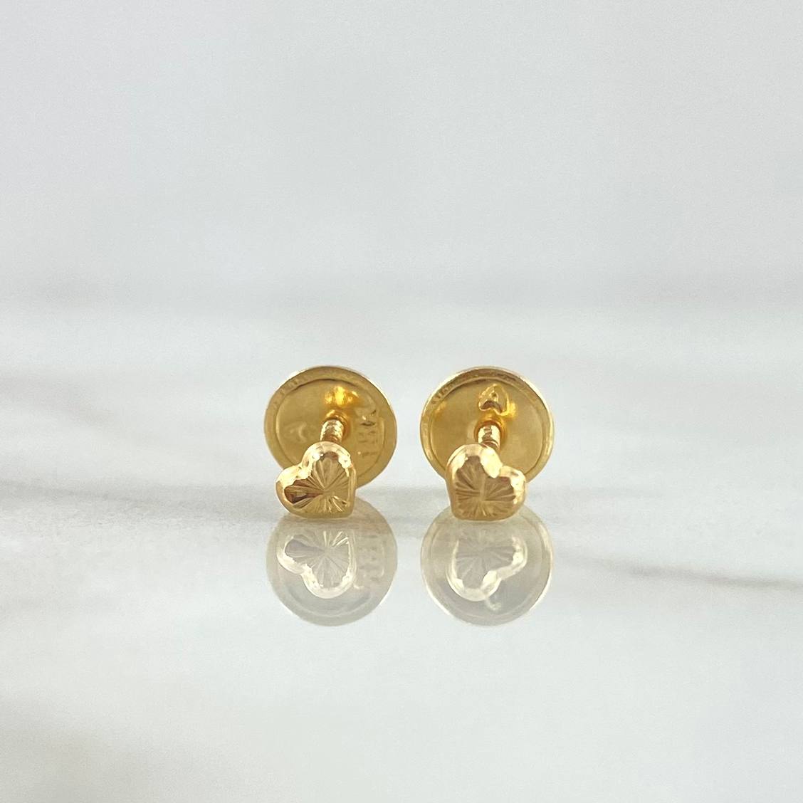 Topos Corazón 0.4gr / 3mm Diamantado Oro Amarillo ©