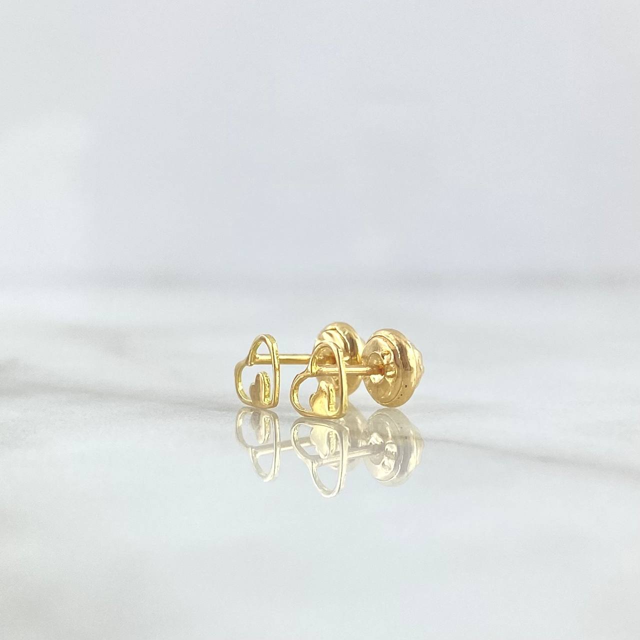 Topos Silueta Corazon 0.5gr / 5mm Mini Corazón Interno Oro Amarillo