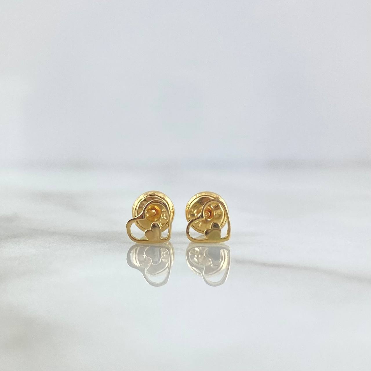 Topos Silueta Corazon 0.5gr / 5mm Mini Corazón Interno Oro Amarillo