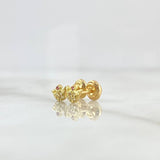 Topos Corona Princesa 0.7gr / 5mm Circon Fucsia Y Blancos Oro Amarillo