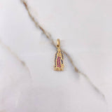 Dije Virgen Guadalupe 1.75gr / 2.7cm / Circones Azules Fucsias Oro Amarillo $