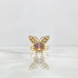 Anillo Mariposa 3.9gr / T6 3/4 / Circones Multicolor Oro Amarillo