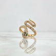 Anillo Serpiente 5.25gr / T7 3/4 / Circones Blancos Negros Verdes Oro Amarillo