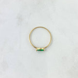 Anillo Solitario Marquesa Horizontal 0.9gr / T8 3/4 / Circon Verde Oro Amarillo