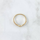 Anillo Corona En V 1.5gr / T8 1/4 / Circones Blancos Oro Amarillo