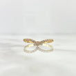 Anillo Corona En V 1.5gr / T8 1/4 / Circones Blancos Oro Amarillo