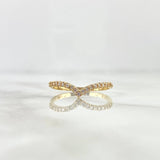 Anillo Corona En V 1.5gr / T8 1/4 / Circones Blancos Oro Amarillo