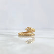 Anillo Serpiente Escamada 2.95gr / T7 3/4 / Circones Blancos Oro Amarillo