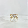 Anillo Corazon Enlazado 3.1gr / T7 1/4 / Circones Blancos Oro Amarillo