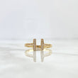 Anillo Abrazo En T 2.15gr / T6 3/4 / Circones Blancos Oro Amarillo