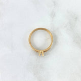 Anillo Solitario Seccionado 2.45gr / T5 3/4 / Circones Blancos Oro Amarillo