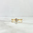 Anillo Solitario En Flor 1.95gr / T8 / Circones Blancos Oro Amarillo ©