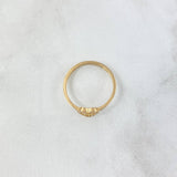 Anillo Silueta Corazon 0.95gr / T6 1/4 / Circones Blancos Oro Amarillo