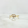 Anillo Silueta Corazon 1.4gr / T7 1/2 / Circones Blancos Oro Amarillo