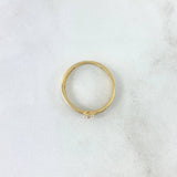 Anillo Solitario Carril Basteado 2.45gr / T7 / Circones Blancos Oro Amarillo