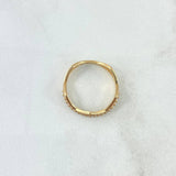 Anillo Corona Zigzag 1.85gr / T5 1/2 / Circones Blancos Oro Amarillo