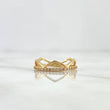 Anillo Corona Zigzag 1.7gr / T5 / Circones Blancos Oro Amarillo