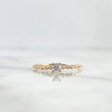 Anillo Solitario Estela 1.1gr / T5 3/4 / Circones Blancos Oro Amarillo