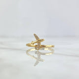 Anillo Avion 1.6gr / T5 3/4 / Circones Blancos Oro Amarillo