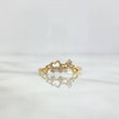 Anillo Corona De Corazones 1.2gr / T7 / Circones Blancos Oro Amarillo