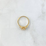 Anillo Solitario Bicefalo 2.45gr / T5 3/4 / Circones Blancos Oro Amarillo