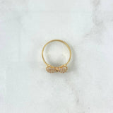 Anillo Moño Basteado 2.4gr / T5 3/4 / Circones Blancos Oro Amarillo