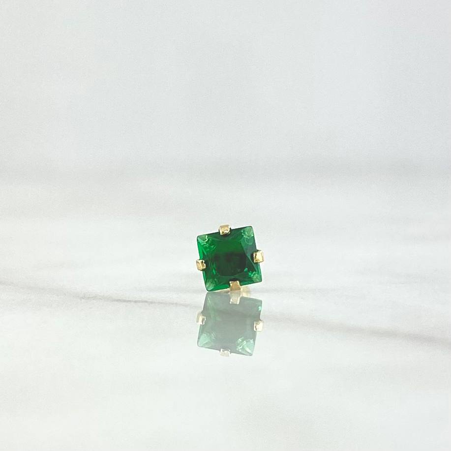 Piercing Chispa Cuatro Garras 0.3gr / 1.3cm / Circon Verde Oro Amarillo (Joya)