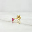 Piercing Chispa Cuatro Garras 0.3gr / 1.2cm / Circon Fucsia Oro Amarillo (Joya)