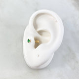 Piercing Chispa Cuatro Garras 0.25gr / 1.3cm / Circon Verde Oro Amarillo (Joya)