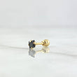 Piercing Chispa Cuatro Garras 0.3gr / 1.1cm / Circon Negro Oro Amarillo (Joya)