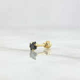 Piercing Chispa Cuatro Garras 0.3gr / 1.1cm / Circon Negro Oro Amarillo (Joya)