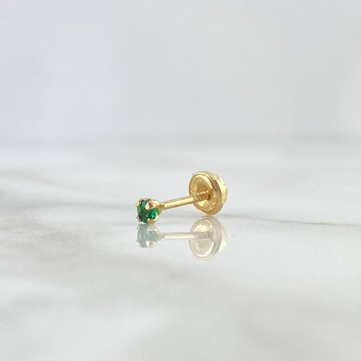 Piercing Chispa Cuatro Garras 0.3gr / 1.2cm / Circon Verde Oro Amarillo (Joya)