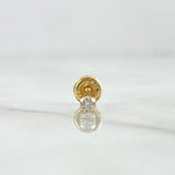 Piercing Chispa Cuatro Garras 0.3gr / 1.2cm / Circon Blanco Oro Amarillo (Joya)