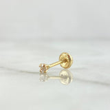 Piercing Chispa Cuatro Garras 0.3gr / 1.2cm / Circon Blanco Oro Amarillo (Joya)