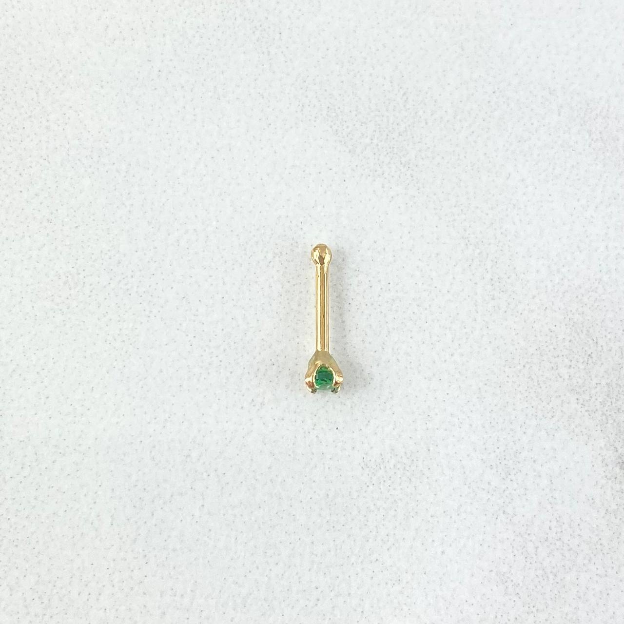 Piercing Chispa Fija 0.15gr / 1cm / Circon Verde Oro Amarillo (Joya)