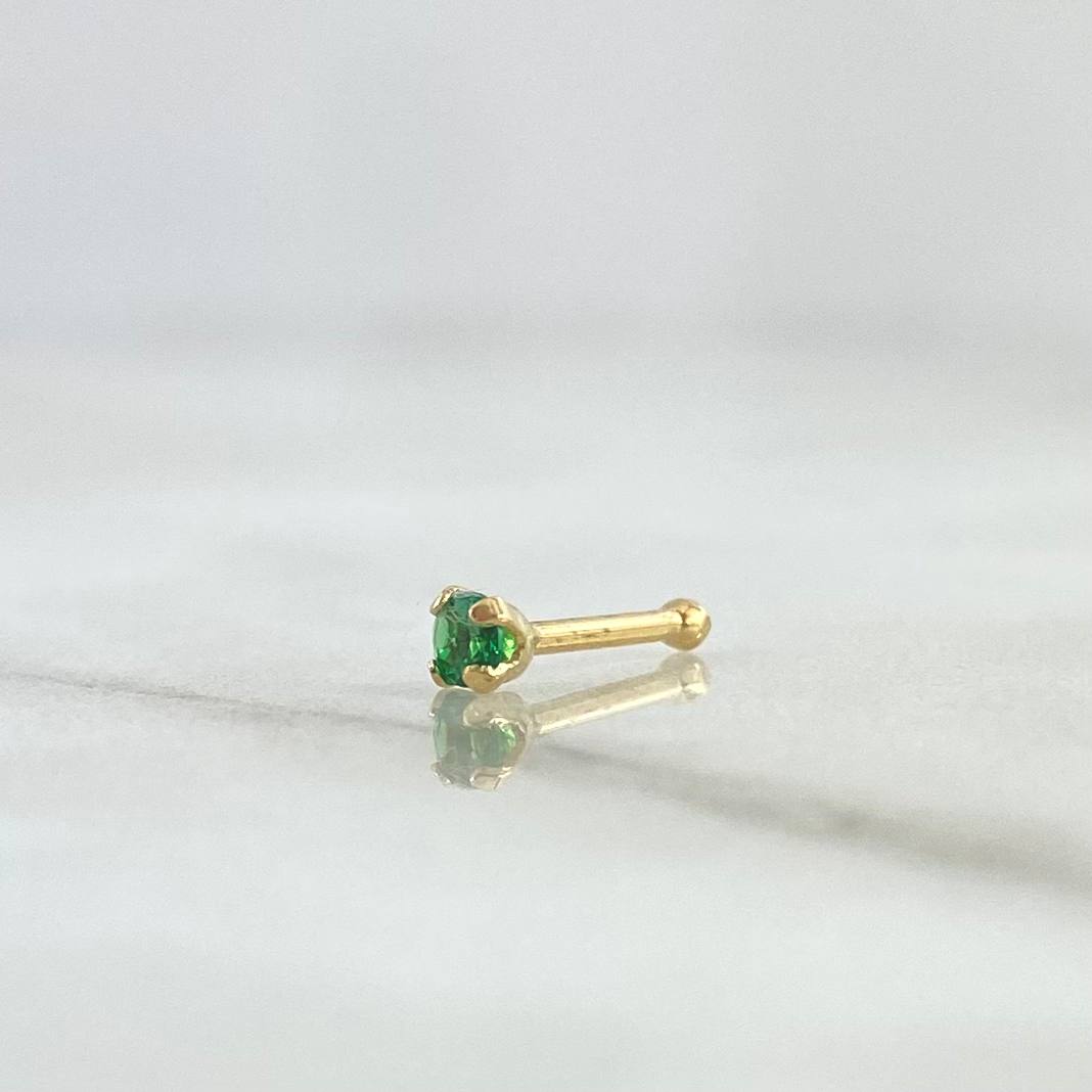 Piercing Chispa Fija 0.15gr / 1cm / Circon Verde Oro Amarillo (Joya)