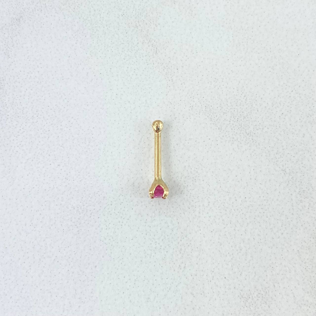 Piercing Chispa Fija 0.15gr / 2cm / Circon Fucsia Oro Amarillo (Joya)